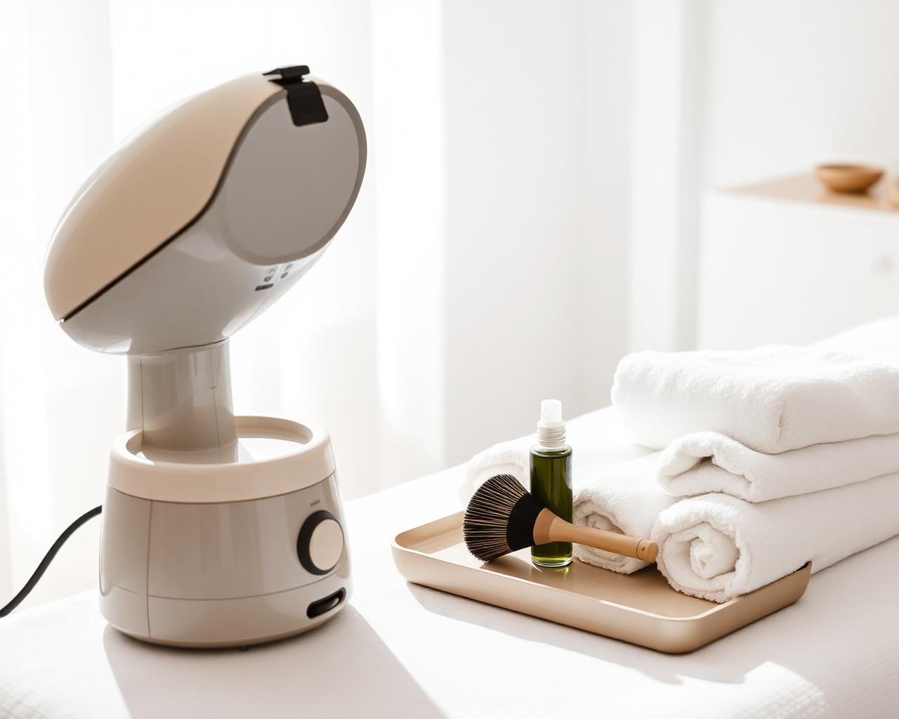 Facial treatment room set for a signature spa facial